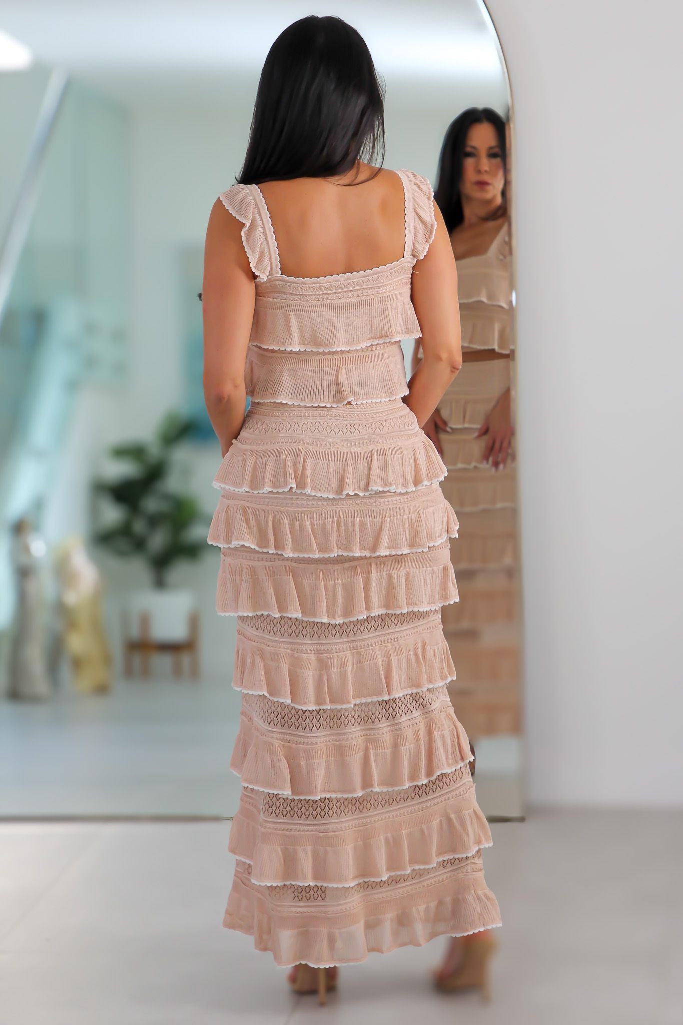 7516 Sydney Ruffle Midi 2-Piece Set