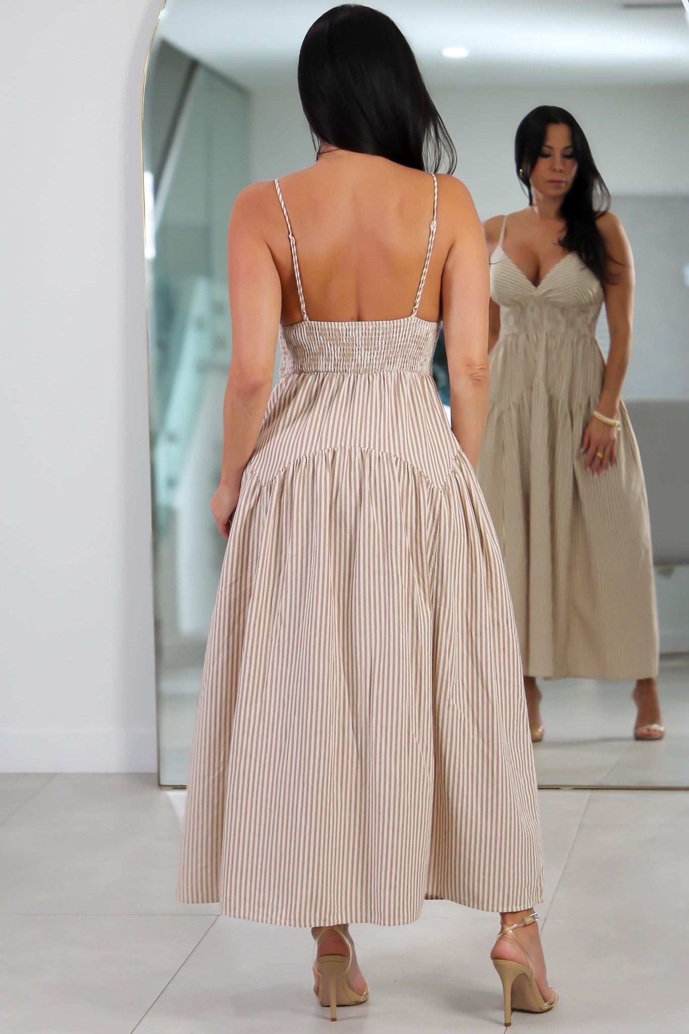 7972 Serene Stripes Midi Dress