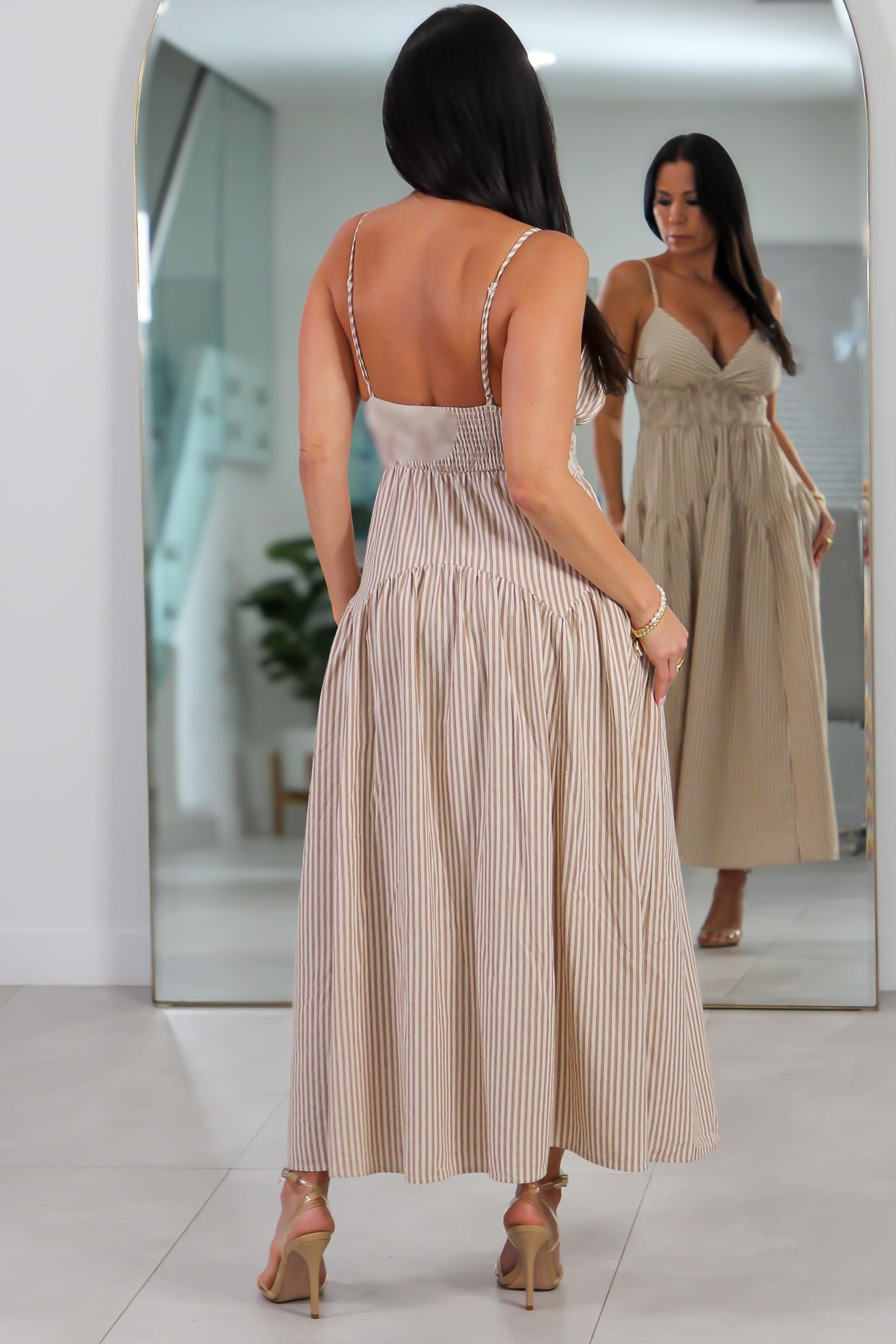 7972 Serene Stripes Midi Dress
