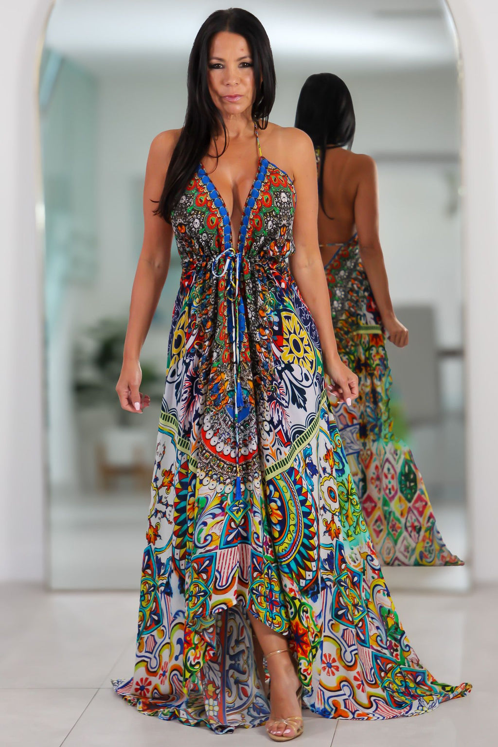 8037 Multi Color Stone Dress