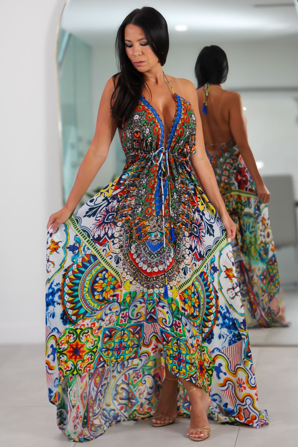 8037 Multi Color Stone Dress