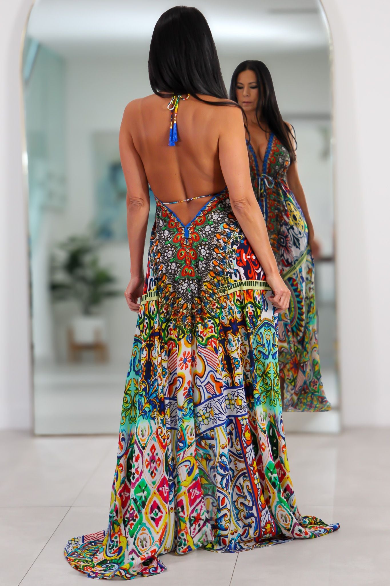 8037 Multi Color Stone Dress