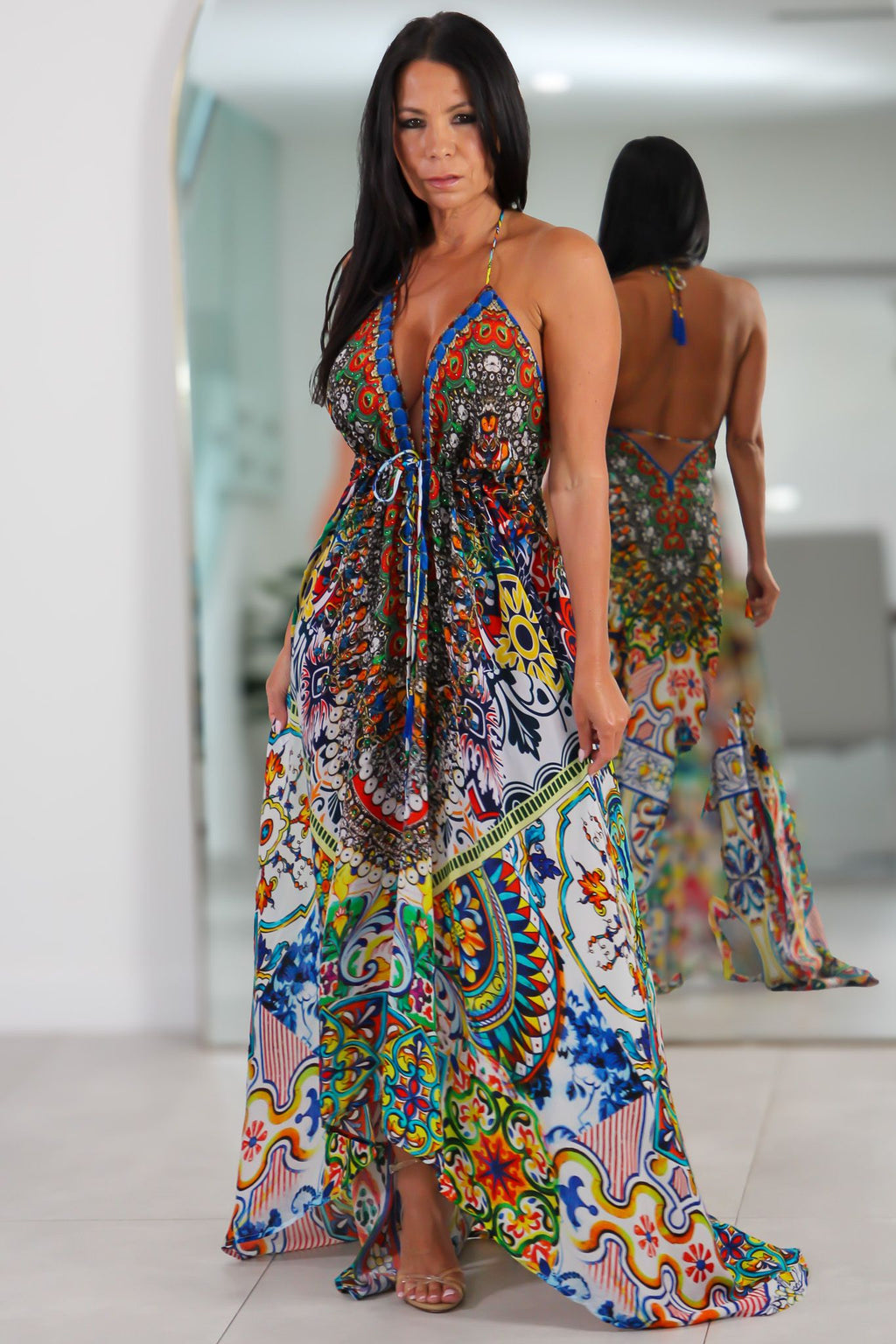 8037 Multi Color Stone Dress