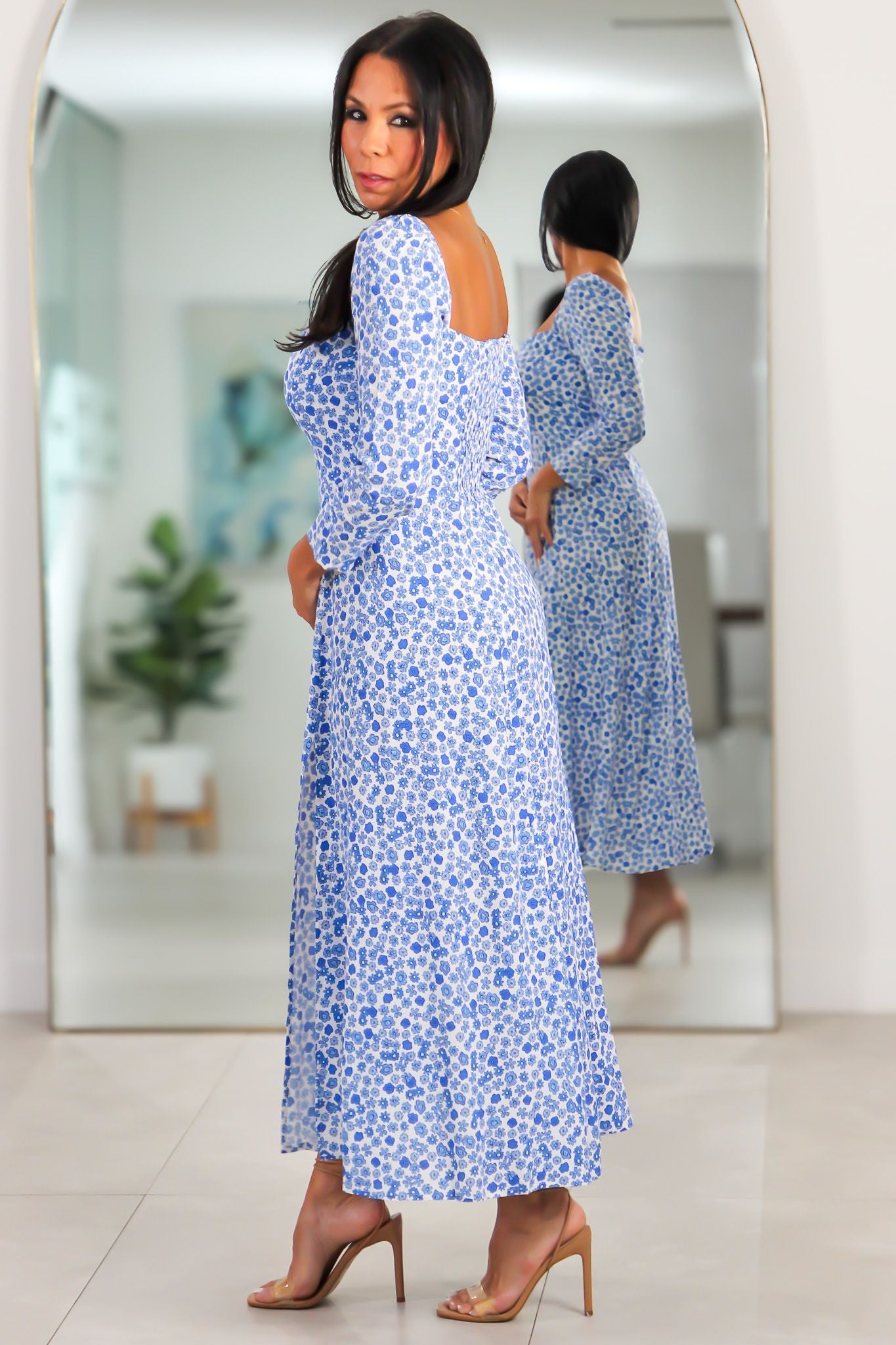649 Blue Bell Midi Dress