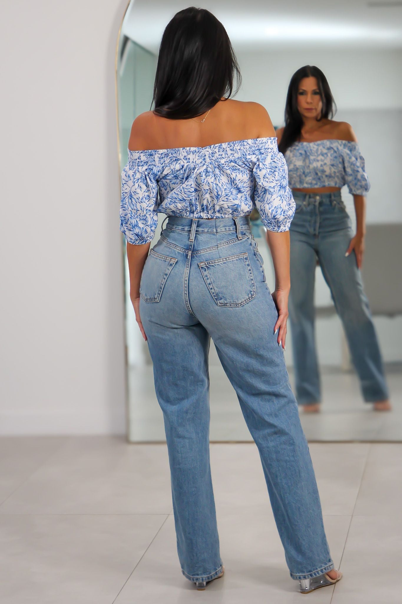 177 Cai Smocked Off-Shoulder Top