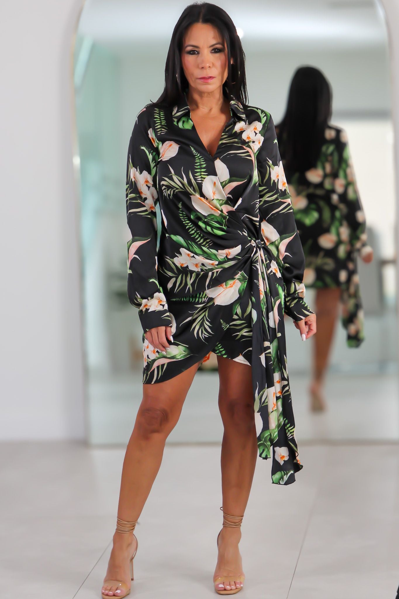 8743 Midnight Blossom Mini Dress