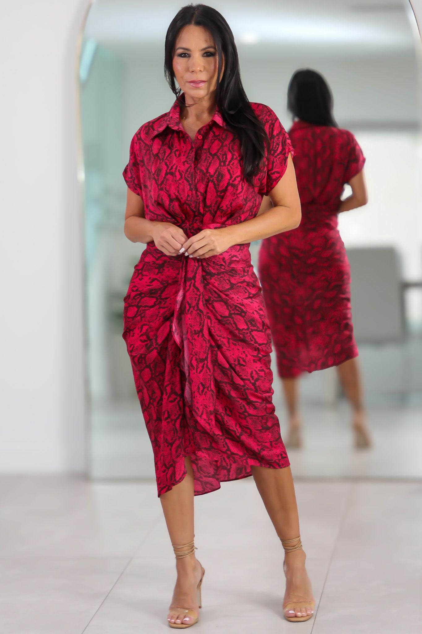 12320 Wild Wine Shirt Dress