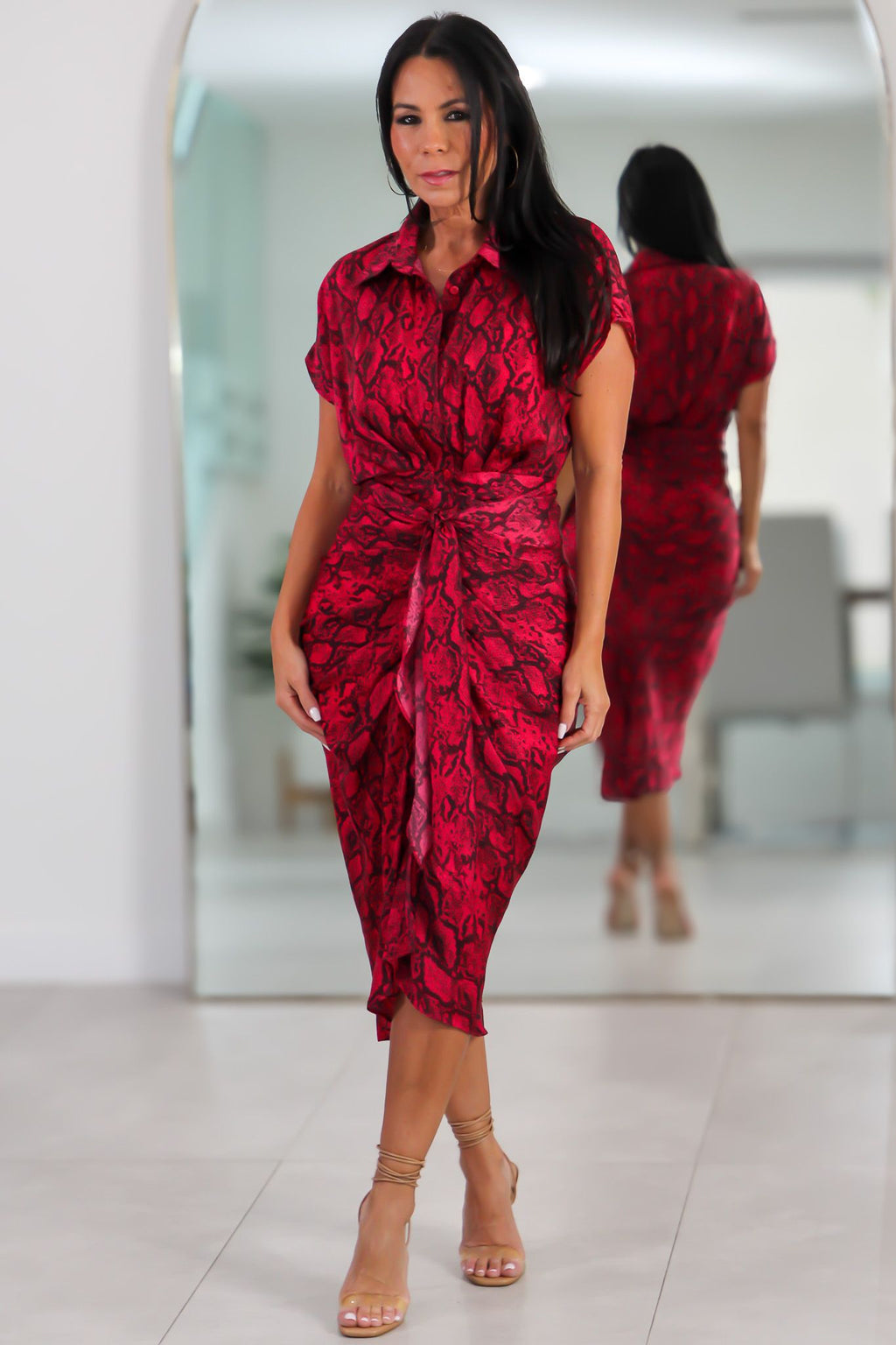 12320 Wild Wine Shirt Dress
