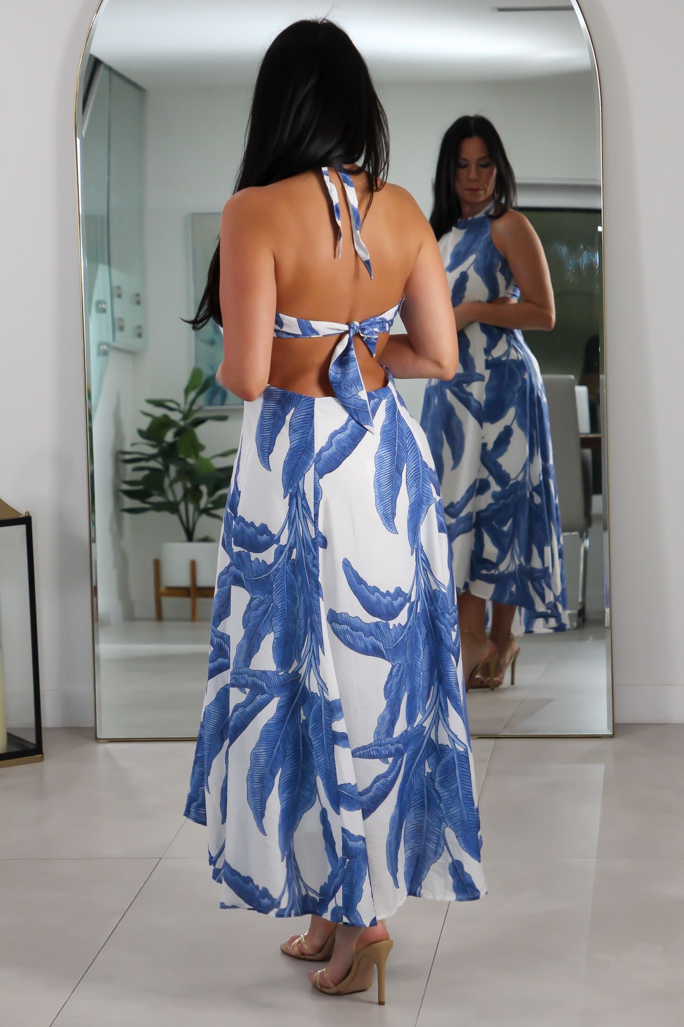 1648 Tropical Breeze Halter Midi Dress