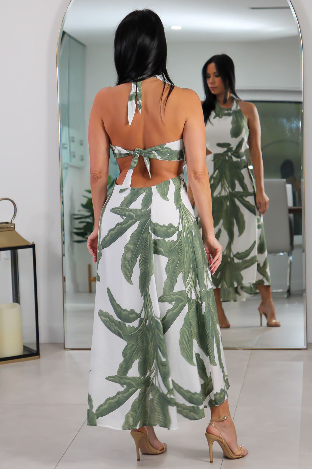 1648 Tropical Breeze Halter Midi Dress