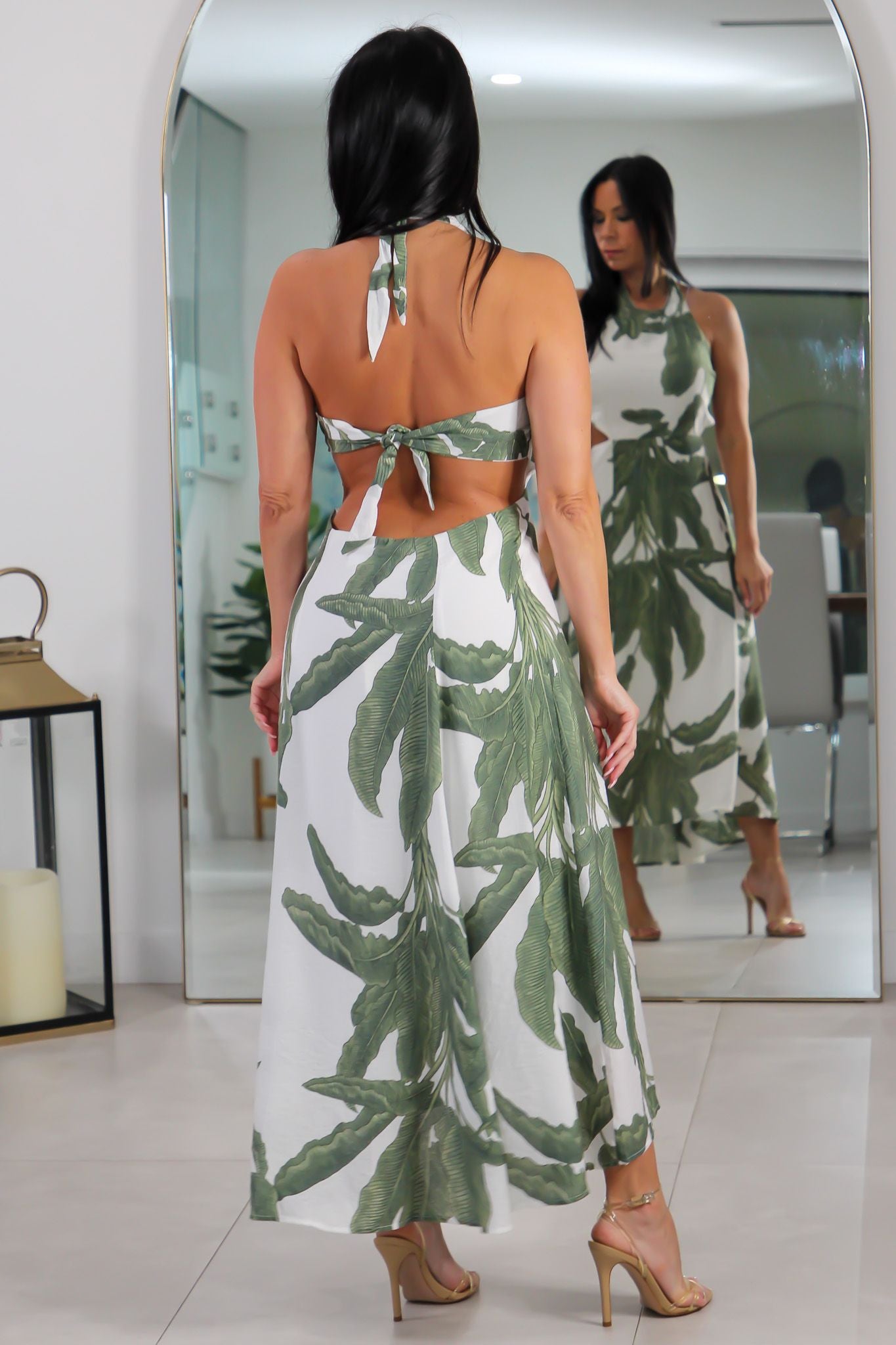 1648 Tropical Breeze Halter Midi Dress