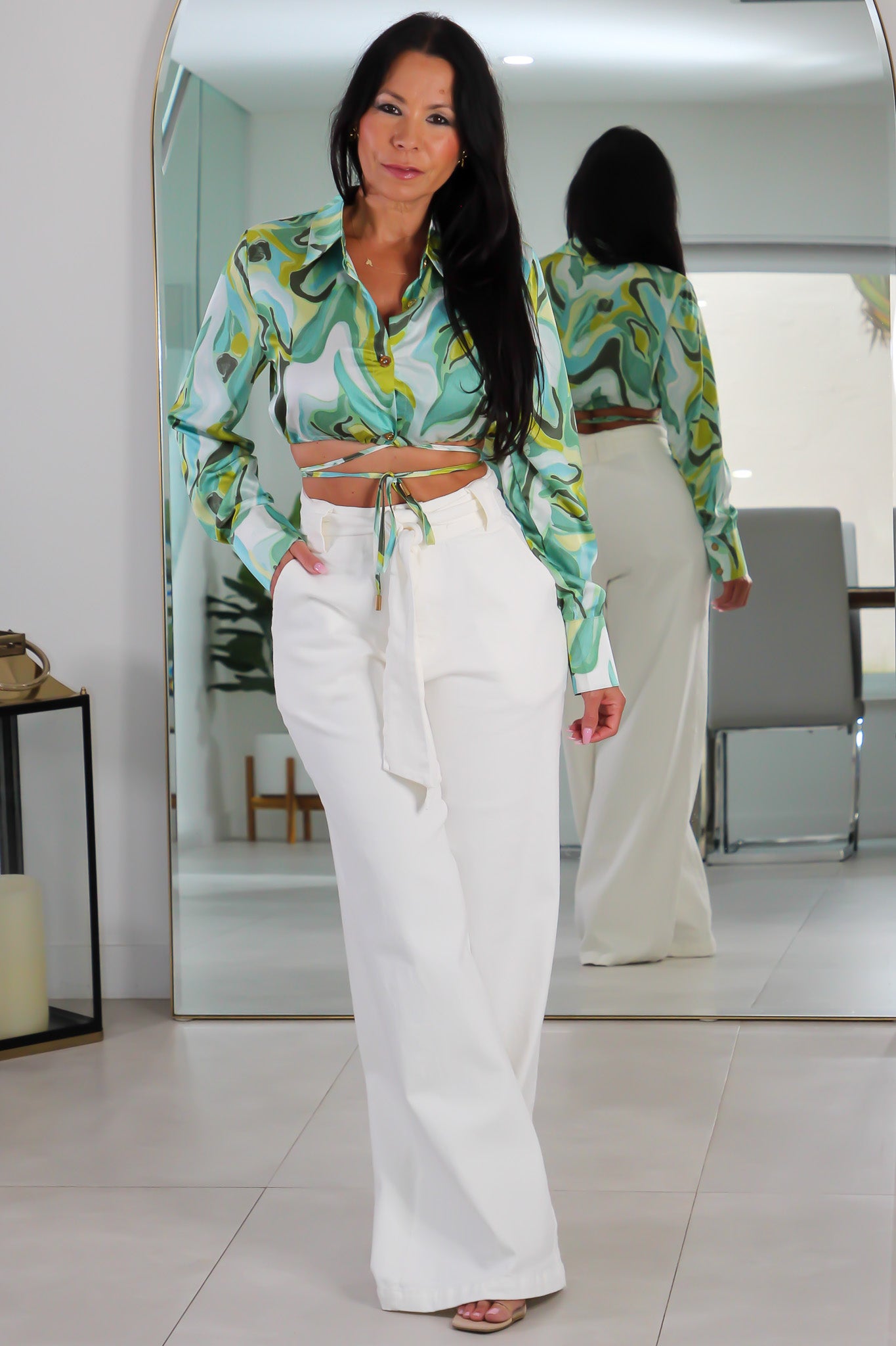 7441 Chic white denim pants