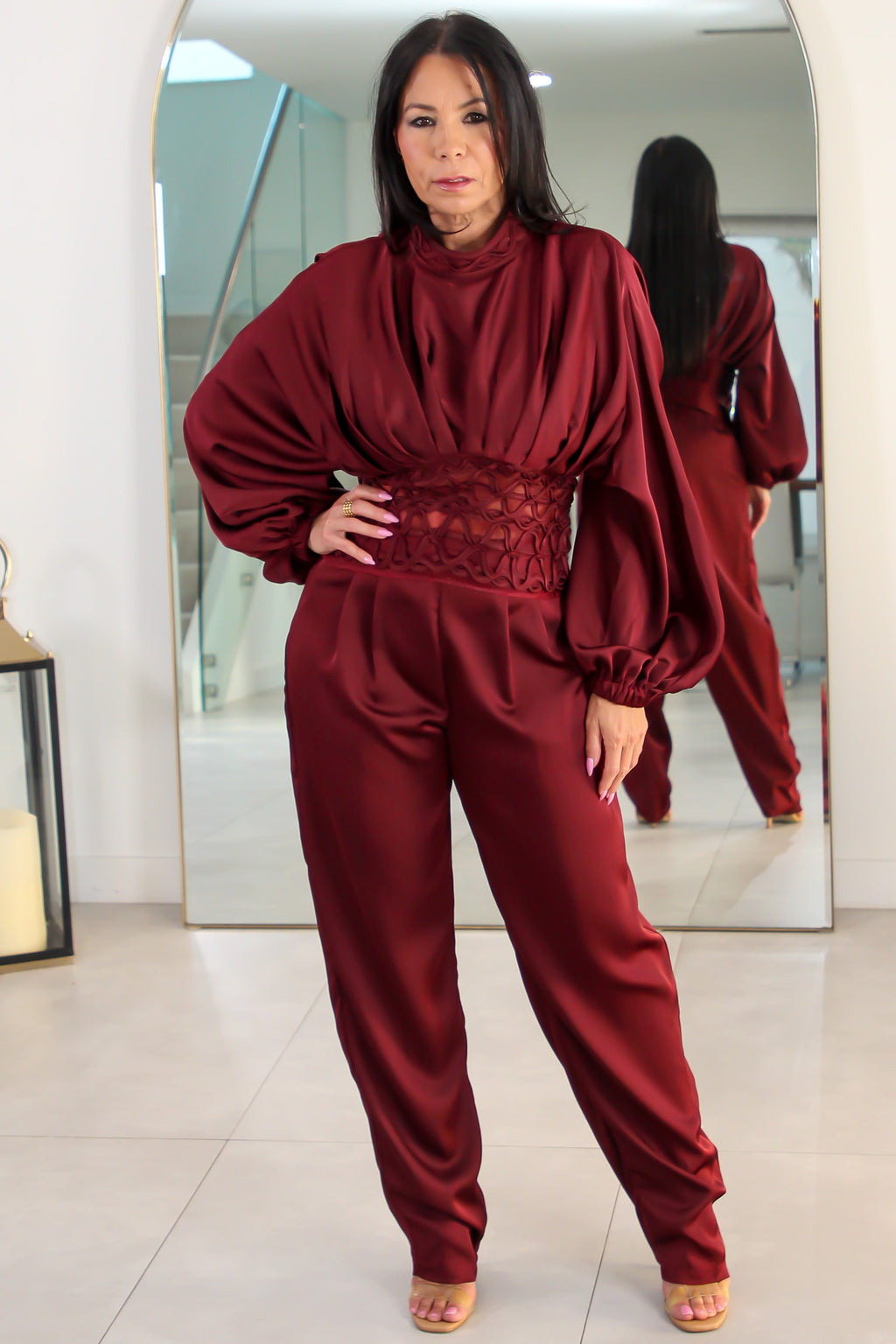 53237 Lattice Luxe Two-Piece Pant Set