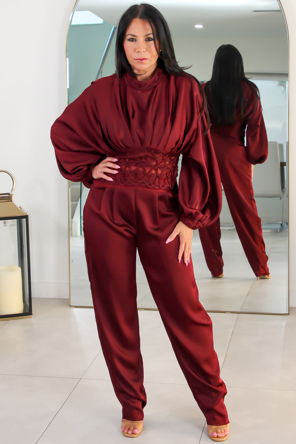 53237 Lattice Luxe Two-Piece Pant Set