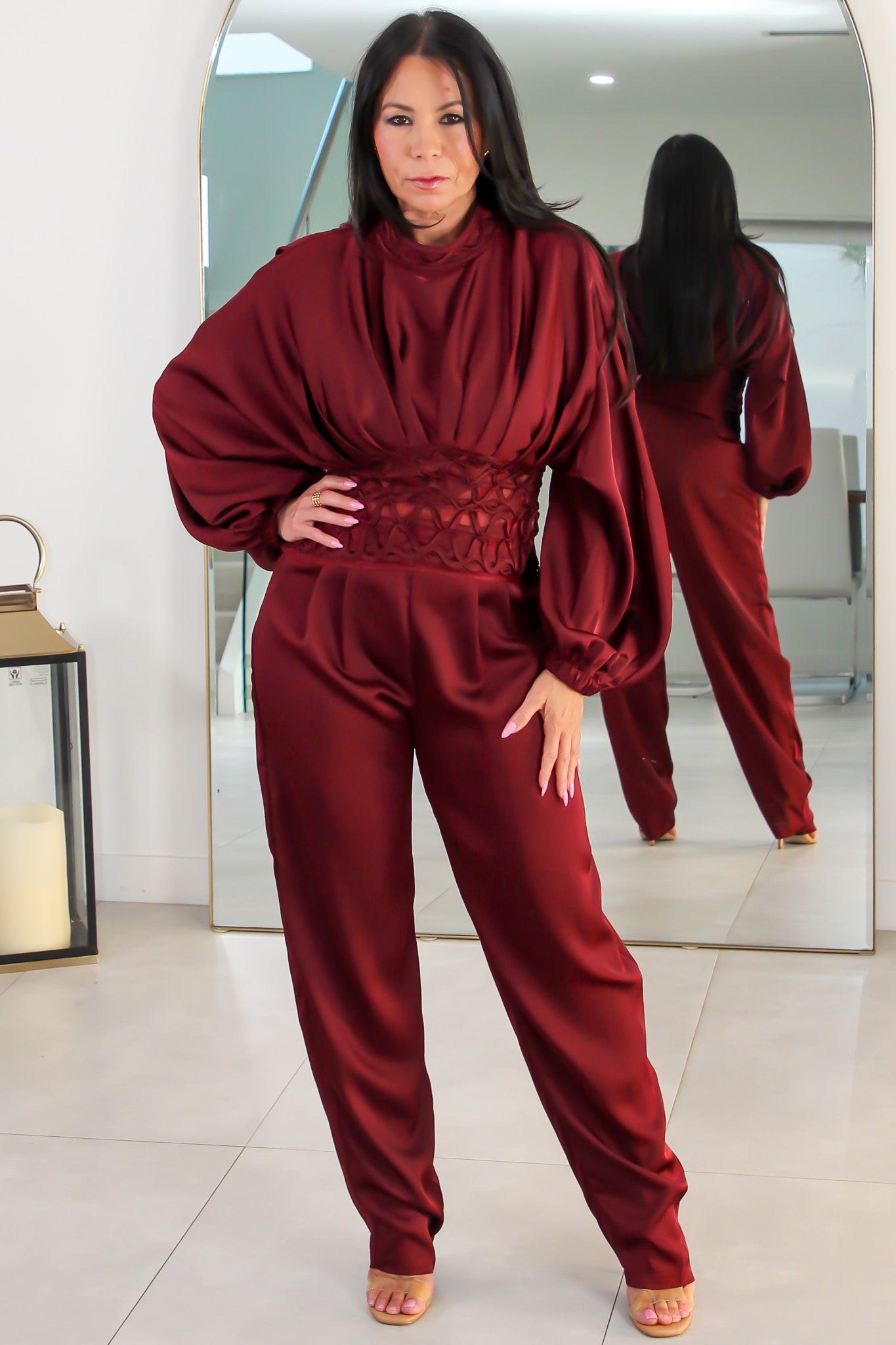 53237 Lattice Luxe Two-Piece Pant Set