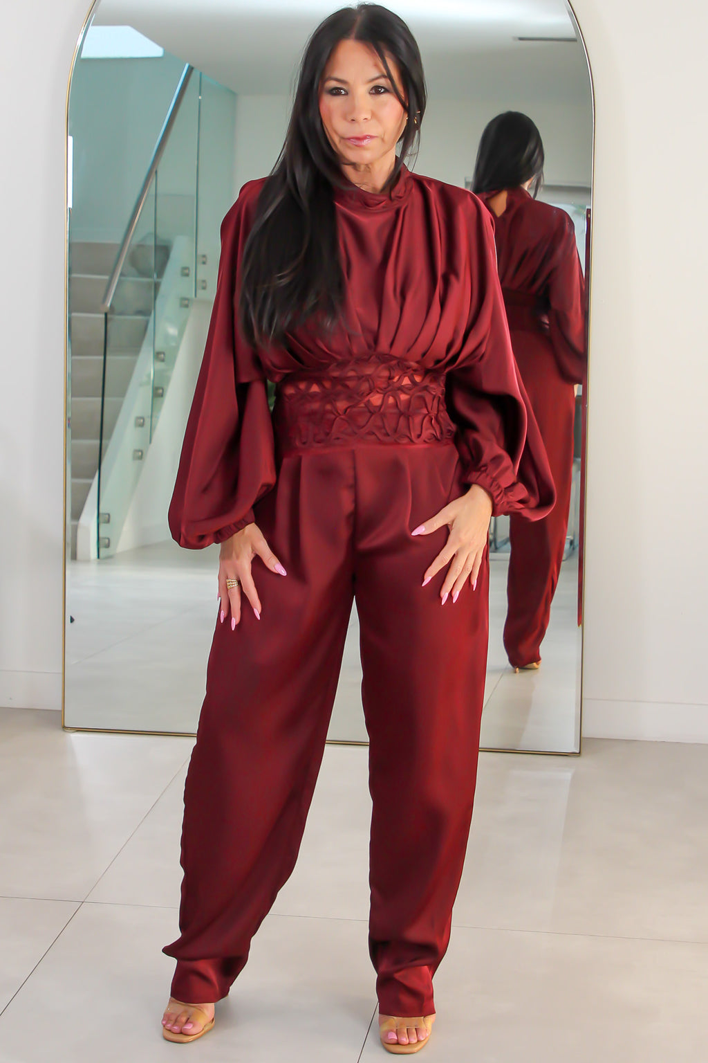 53237 Lattice Luxe Two-Piece Pant Set
